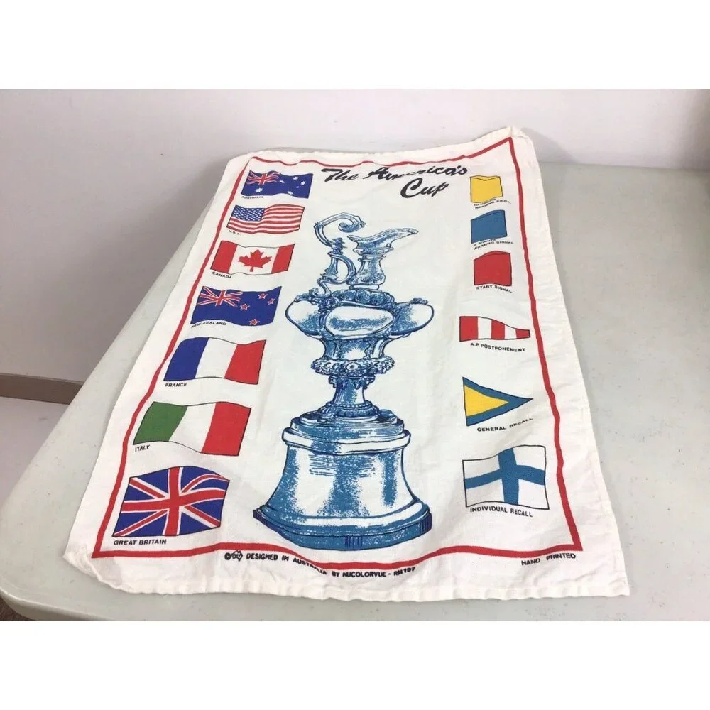 Vintage Australian Dish Towel Lot New Zealand Set of 4 Linen